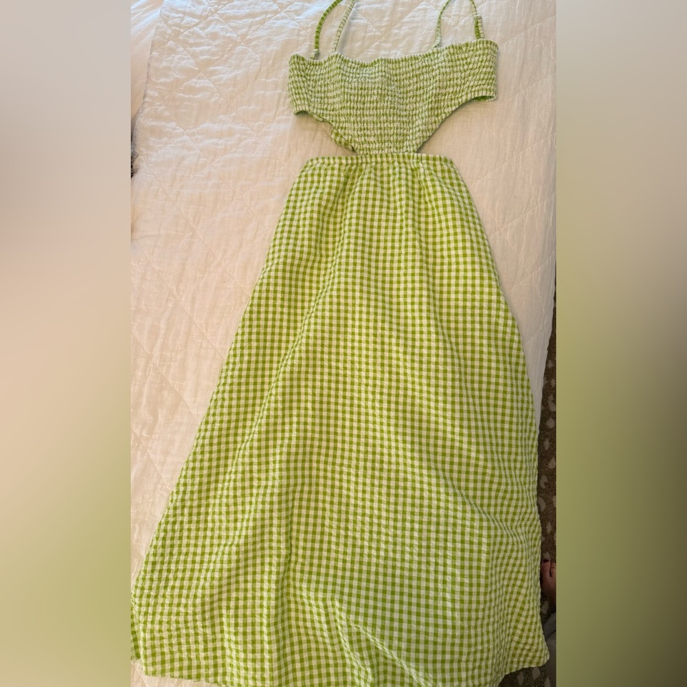 SAYLOR Lime Checkered Dress
